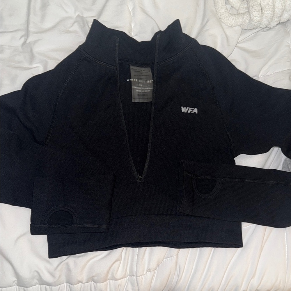 White Fox Sport Cropped Zip Up